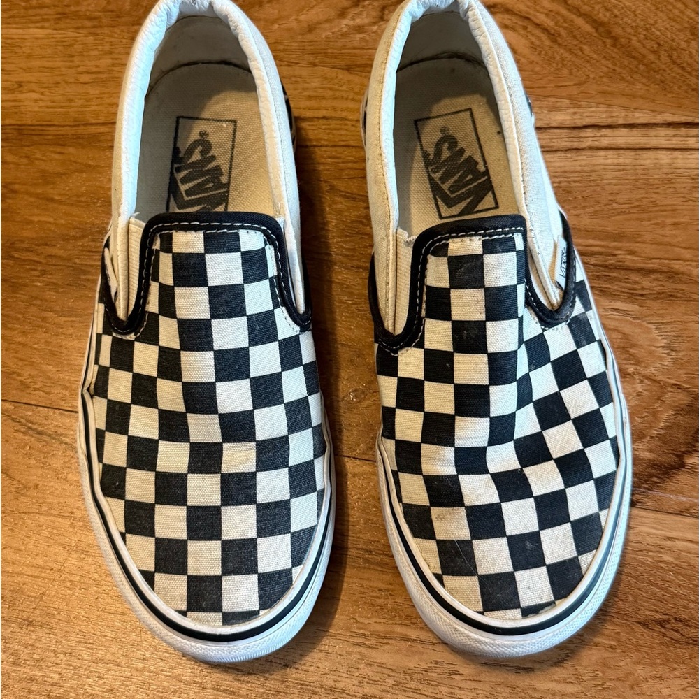 Vans Black and White Checkered Slip-On Sneakers